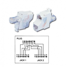 Verticale Splitter RJ45plug/2xRJ45 3456