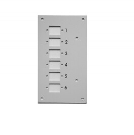 Frontplaat 6-v SC simplex t.b.v. DIN-Rail box compact