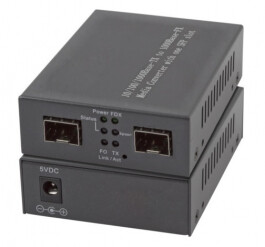 Media converter 100Mb/1Gbit  2x SFP poort (MM/SM)