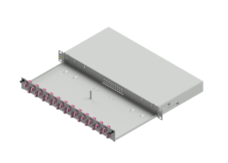 Easylan Glasvezellade ledig 24v LC Duplex 1HE RAL 7035