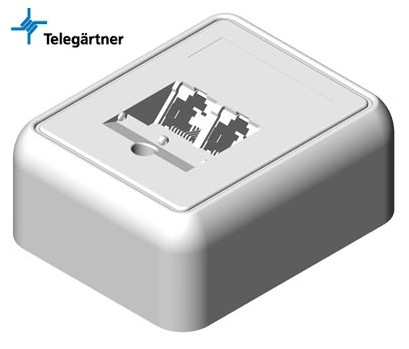 Telegärtner Cat5e opb.doos 2xRJ45 45º