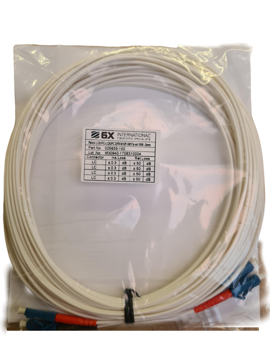 Patchcord LC/UPC-LC/UPC SM 9/125 Duplex L=4m Wit (10-pack)