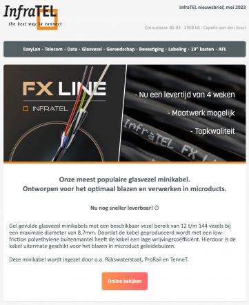 InfraTEL FX Line, nu binnen 4 weken leverbaar